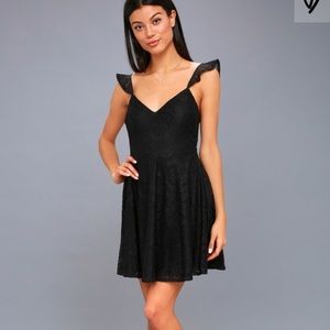 Absolutely Adorable Black Backless Skater Dress
